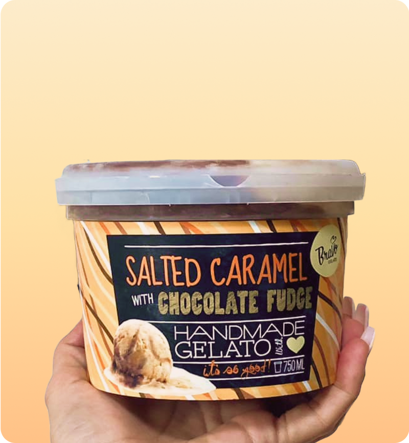 Bravo Gelato Retail Range Bambino Cones and Creamy 750ml Tubs