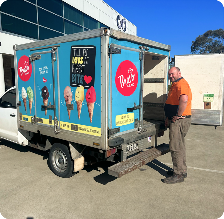 picture of gelato truck driver