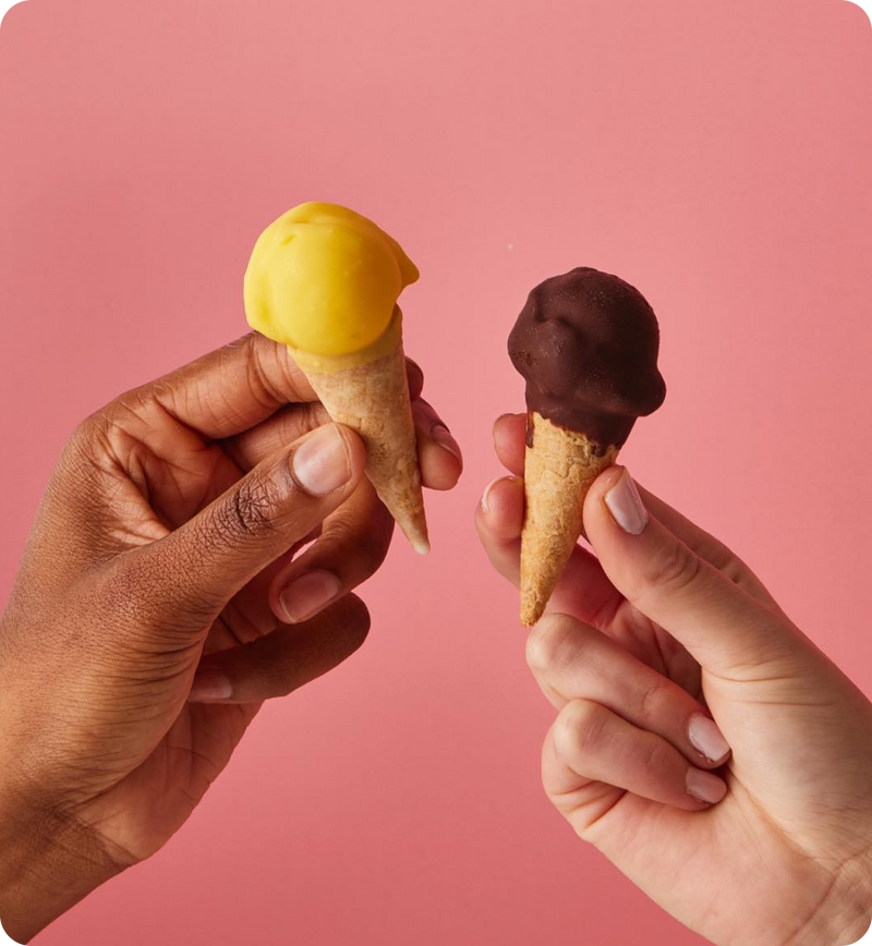 Bravo Gelato Retail Range Bambino Cones and Creamy 750ml Tubs